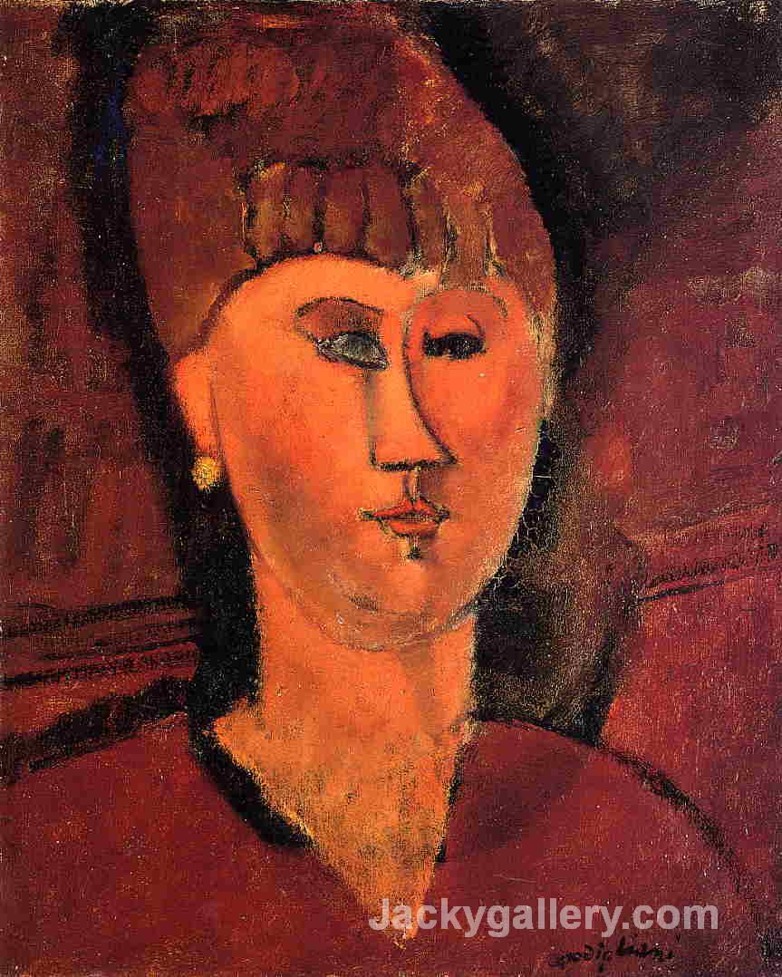 Head of Red-Haired Woman by Amedeo Modigliani paintings reproduction